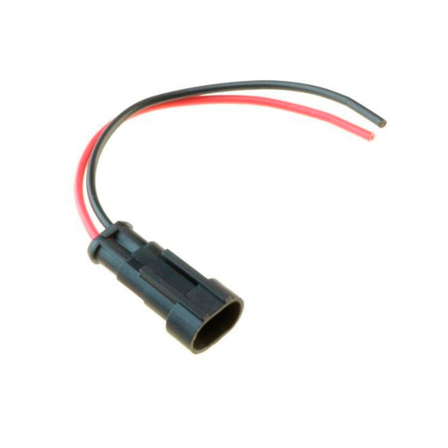 Разъем 2-х контактный штыревой с проводами сечением 0,5 кв.мм, длина 120 мм купить в интернет-магазине tuning063